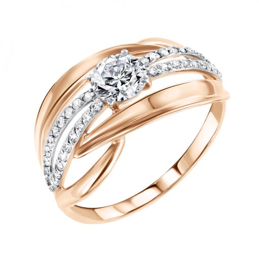 Кольцо с фианитами 