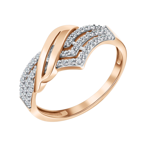 Кольцо с фианитами 