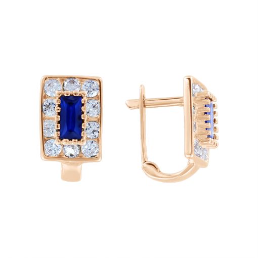 Серьги с фианитами 