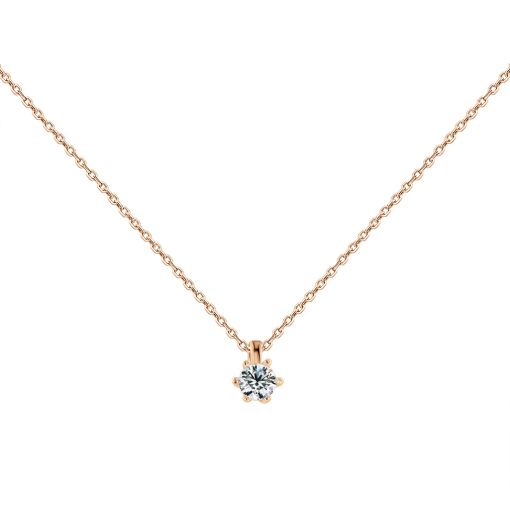 Колье с подвеской и фианитом 