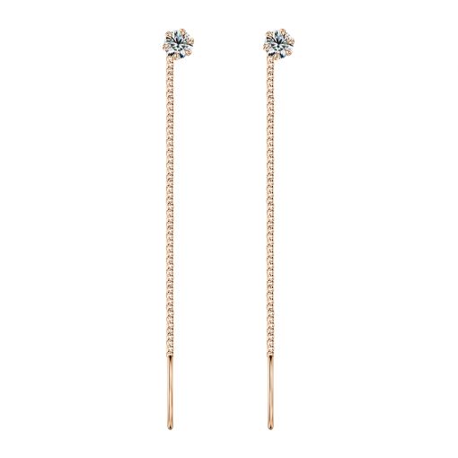 Ohrhänger als Durchzieher mit Zirkonia 