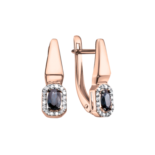 Серьги с сапфирами и бриллиантами 