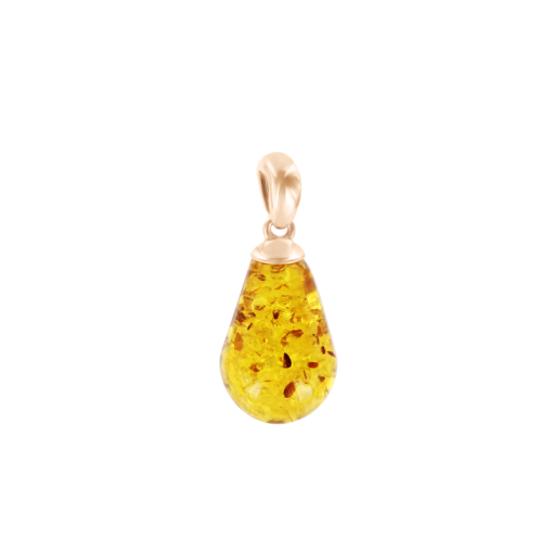 Gilded pendant with amber 