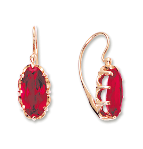 Earrings with ruby 