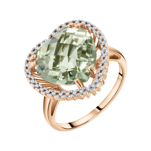 Damenring mit Amethyst und Zirkonia 