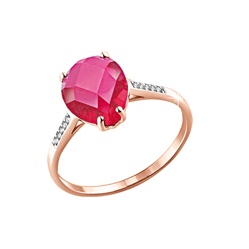 Damenring mit Rubin und Zirkonia 