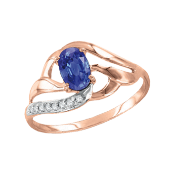 Damenring mit Saphir und Zirkonia 