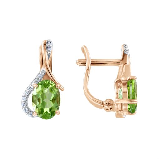 Ohrhänger mit Chrysolith und Zirkonia 