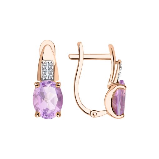 Ohrhänger mit Amethyst und Zirkonia 