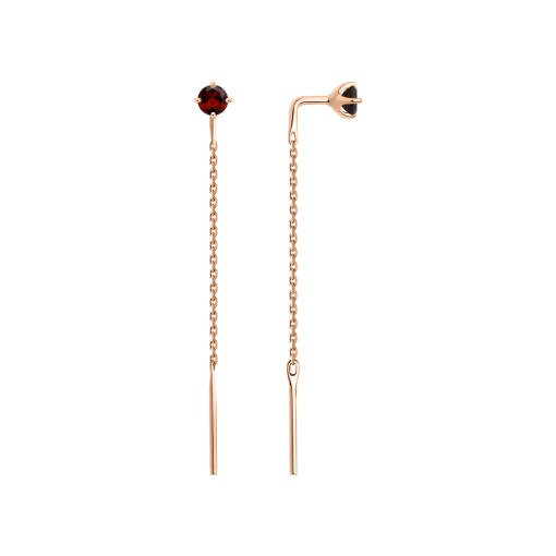 Ohrhänger als Durchzieher mit Granat 