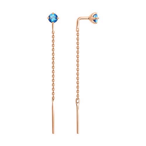 Серьги-протяжки с топазом Swarovski 