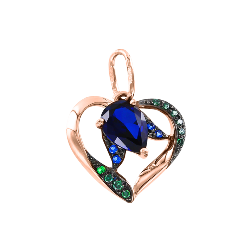 Pendant with sapphire and zirconia 
