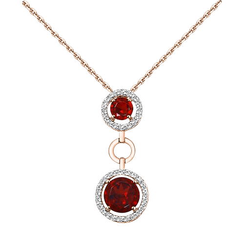 Колье с гранатами и фианитами 