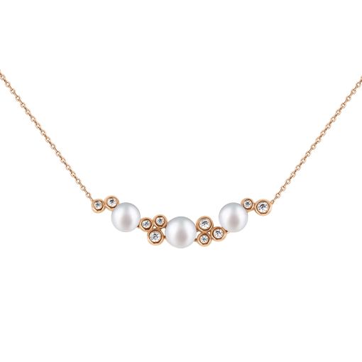 Necklace with pearls and zirconia 