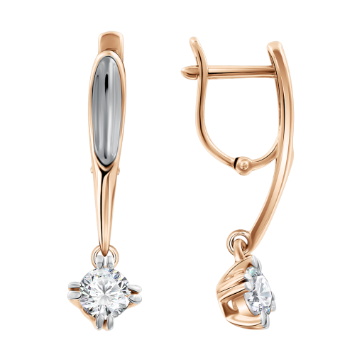 Серьги с фианитом Swarovski 