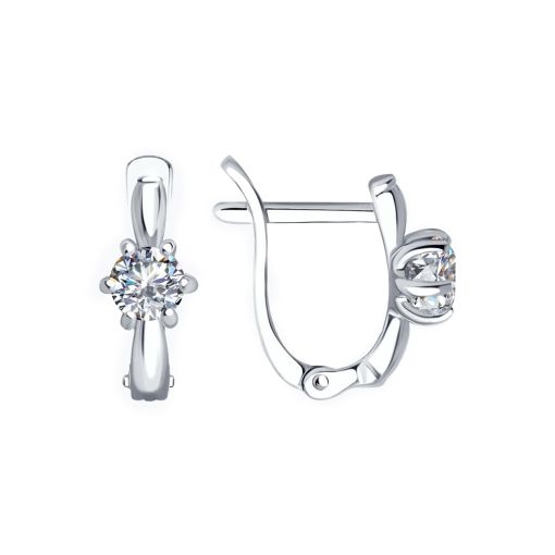Серьги с фианитом Swarovski 