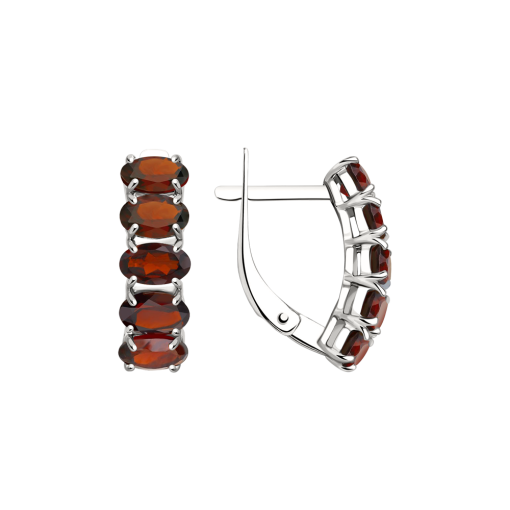 Серьги с гранатами 