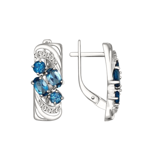 Ohrhänger mit Topas London und Zirkonia 