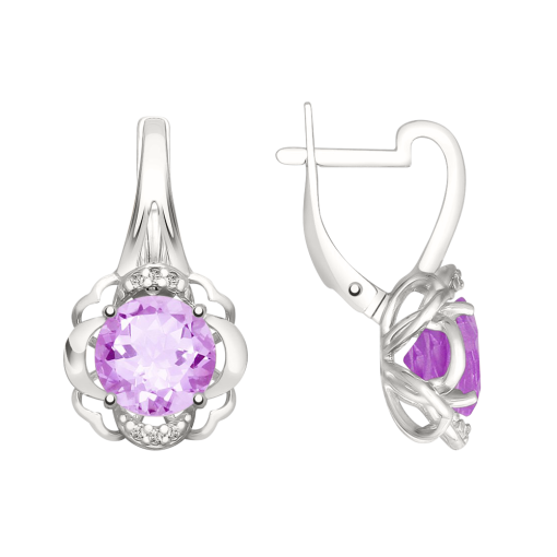 Ohrhänger mit Amethyst und Zirkonia 