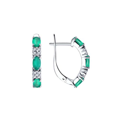 Ohrhänger mit Achat und Zirkonia 