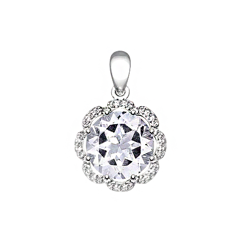 Anhänger mit Bergkristall und Zirkonia 