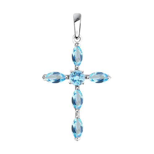Pendant cross with topaz 