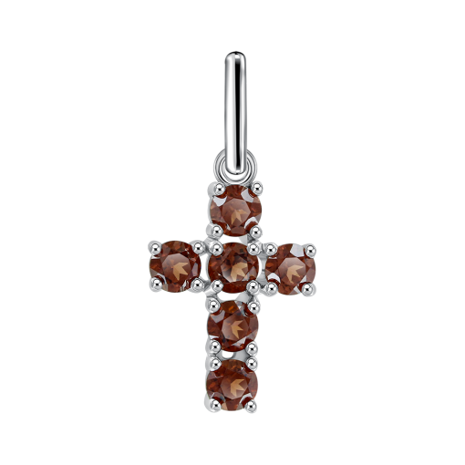 Подвеска-крест с гранатами 