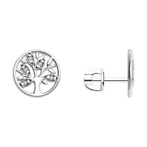 Stud earrings with zirconia 