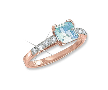 Women's ring with topaz and zirconia 