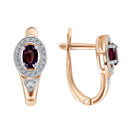 Earrings with ruby and diamonds 