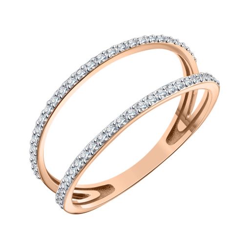 Кольцо с фианитами 