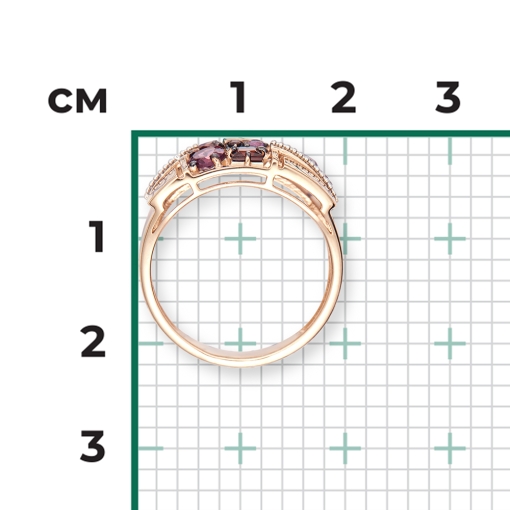 Damenring mit Amethyst und Granat 