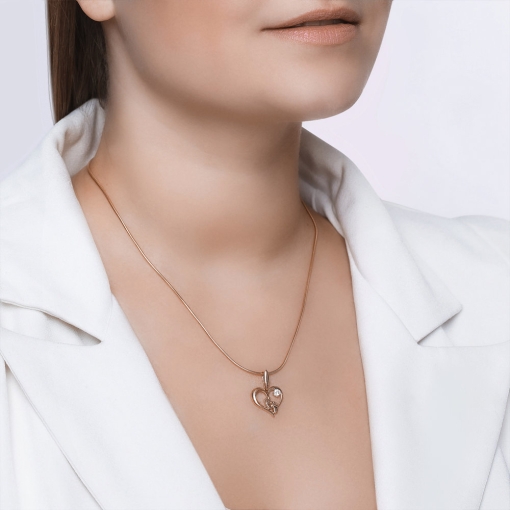 Anhänger Herz mit Zirkonia Babyfuß 