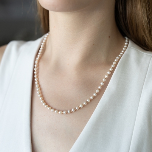 Pearl necklace with gold 45 cm approx. 9,4 gr.