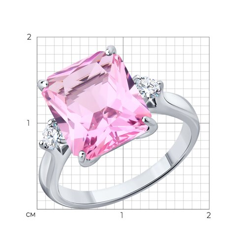 Women’s ring with sitall and zirconia 