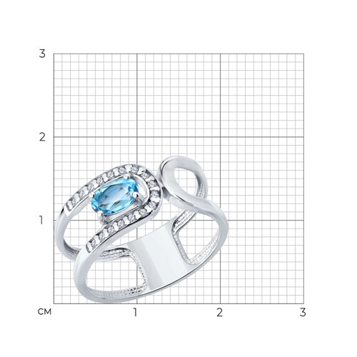 Women’s ring with topaz Swiss and zirconia 