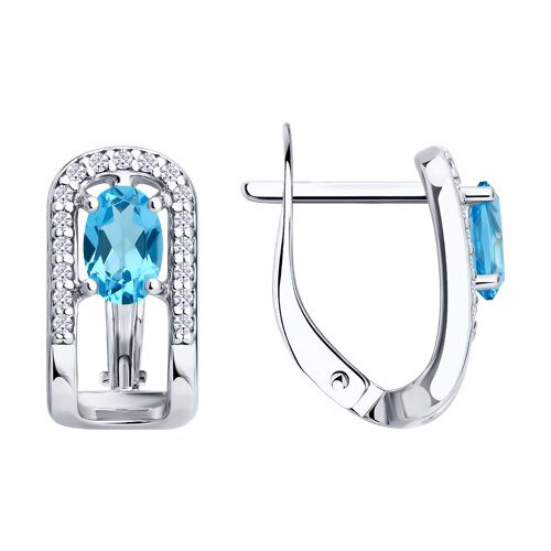 Earrings with topaz Swiss and zirconia 