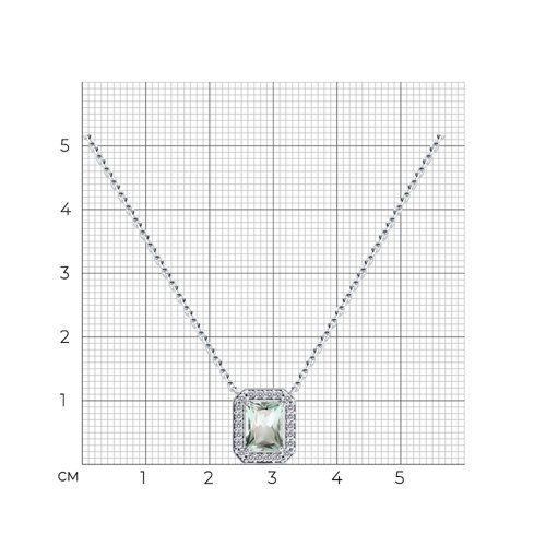 Necklace with prasiolite and zirconia 