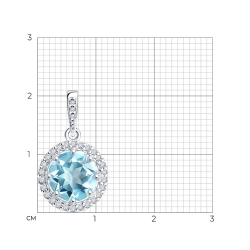 Pendant with topaz Sky and zirconia 