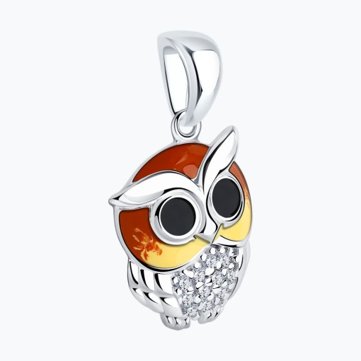 Pendant with zirconia and enamel 