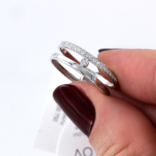 Weißgold Damenring mit Brillanten 