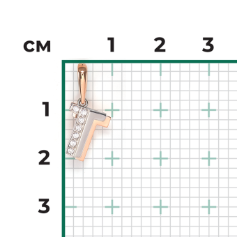 Buchstabenanhänger "T" mit Zirkonia 