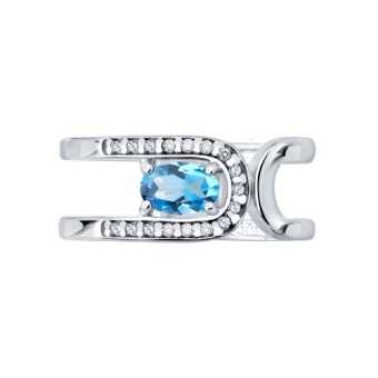 Women’s ring with topaz Swiss and zirconia 