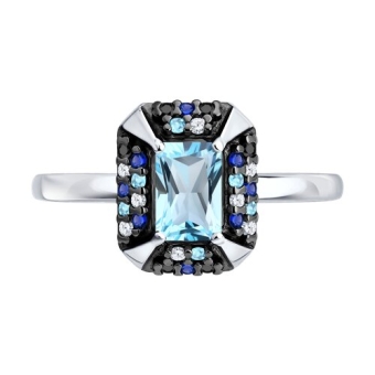 Women’s ring with topaz Swiss and zirconia 