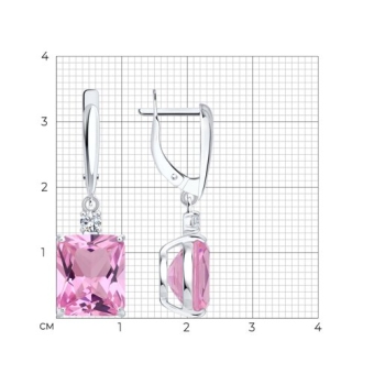 Earrings with sitall and zirconia 