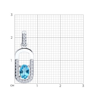 Pendant with topaz Swiss and zirconia 