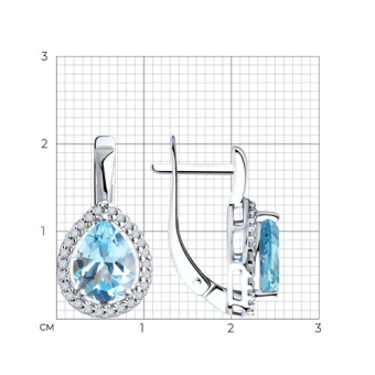 Earrings with topaz Sky and zirconia 