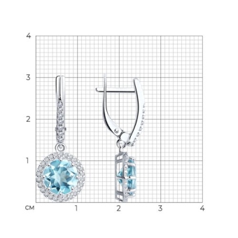 Earrings with topaz Sky and zirconia 