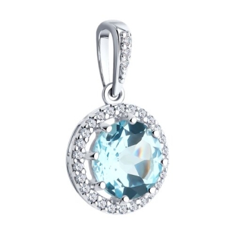 Pendant with topaz Sky and zirconia 