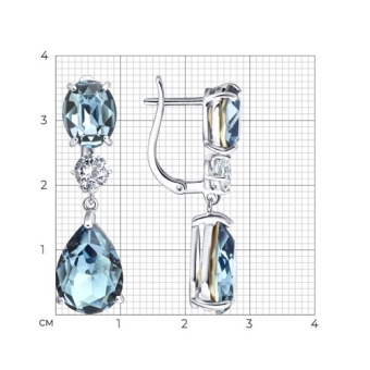 Earrings with crystals and zirconia 